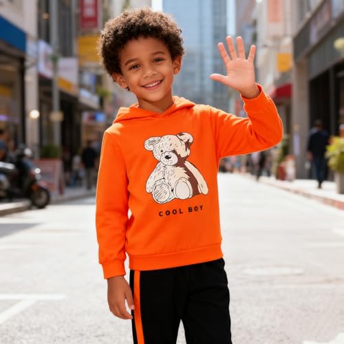 Image of Boys 2 Piece Outfits Long Sleeve Hooded Sweatshirt Top Camouflage Sweatpants Fall Winter Clothing Set 5-10T