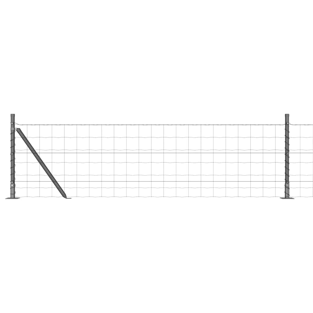 Steel and PVC Fence Panel with Posts Grey 0.4 x 25 m Outdoor Garden Barrier Kit Weather Resistant Customizable Set for Pet Enclosure and Terrace Privacy