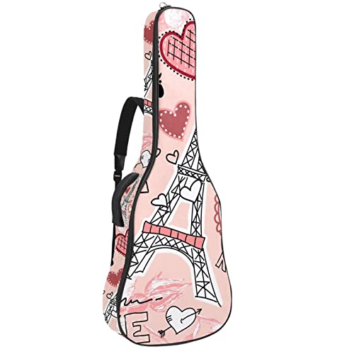 Sac à dos pour guitare acoustique et classique imperméable rouge à lèvres housse rembourrée