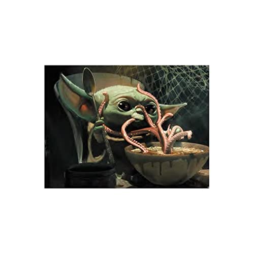 Puzzle lenticular The Mandalorian Grogu cenando