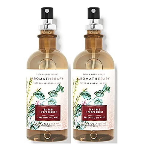 Bath & Body Works Aromatherapy Pillow Mist, 5.3 Fl Oz, 2-Pack (Tea Tree + Peppermint)