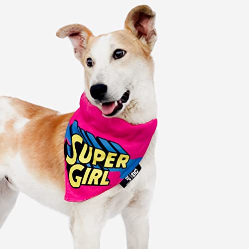 Image of TDIT X�DC Supergirl Reversible Dog Bandana with Adjustable Dog Collar (Size Small)