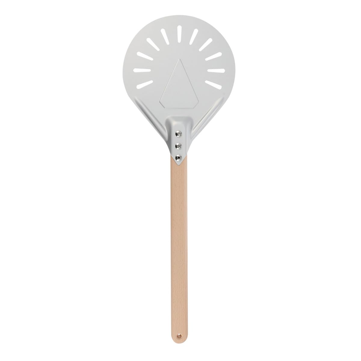 Pelle à pizza perforée alu spatule rotative légère manche bois