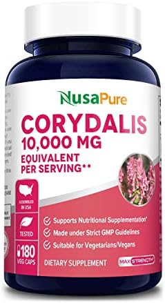 NusaPure Corydalis 10,000 mg 180 Veg caps (Extract 20:1, Vegan, Non-GMO & Gluten-Free)