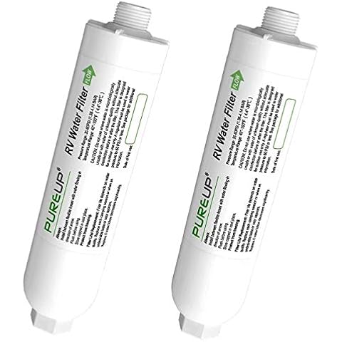 PUREUP RV Inline Water Filter, Compatible with 40045 Taste Water Filter, Reduces Odors, Bad Taste, Sediment and More (2 Pack) Cover