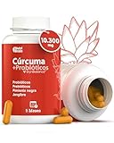 Cúrcuma con PROBIÓTICOS y PREBIÓTICOS | 10.300 mg Ultraconcentrada (mas de 95%) | Antiinflamatorio para Bienestar Articular, Muscular, Óseo y Digestivo | 125 días | Solo 1 cap/día