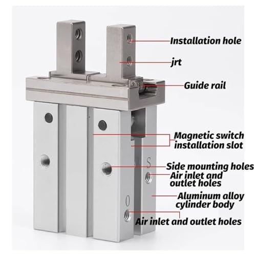 Cylindre de serrage parallèle HFZ6 HFK10 à haute précision pour guidage pneumatique - 4