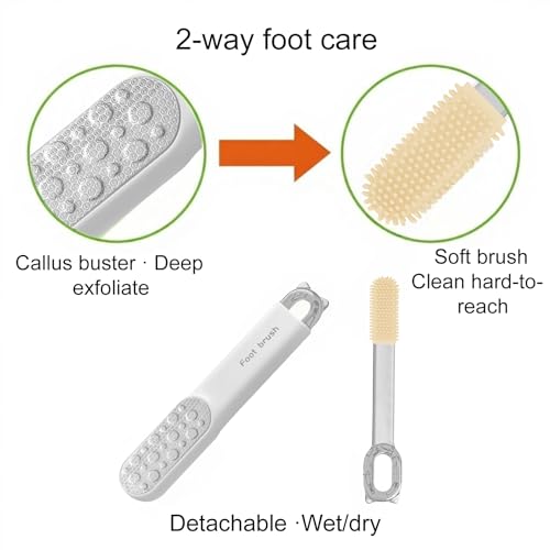 Stainless Steel 2-in-1 Foot File & Callus Remover - Dual-Sided Pedicure Scrubber Foot Scraper, Easy-to-Clean Durable Rasp for Hard Dead Skin, Corn Removal & Soft Smooth Feet(White) — view 2