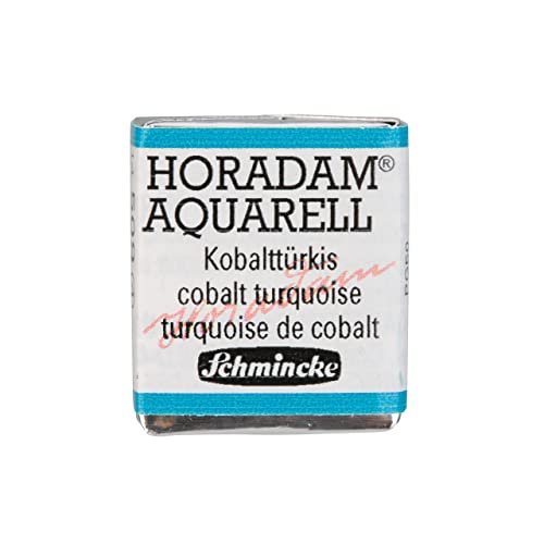 Schmincke - HORADAM® AQUARELL - finest artists' watercolors, 509 cobalt turquoise, 14 509 044, 1/2 pan