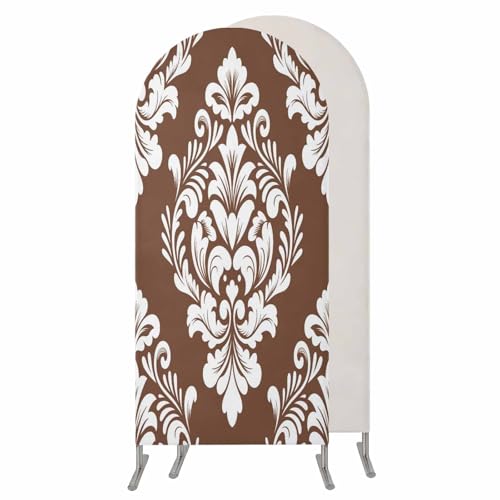 Brown Boho Arch Backdrop Cover, Spandex Fitted Wedding Arch Cover,