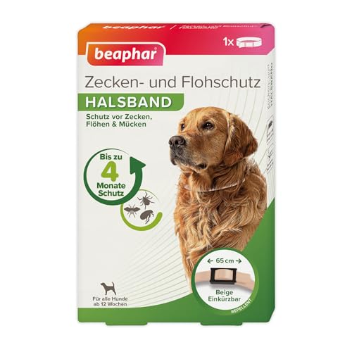 Beaphar Zecken- und Flohschutz Halsband Beige 65cm, Hund