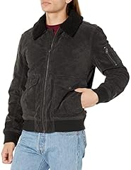 Charcoal Faux Suede Sherpa Collar