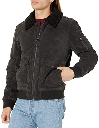 Image of Levi's Men's Levi's Men's Faux Leather Sherpa Aviator Bomber Jacket
