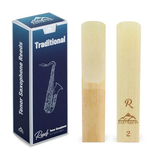 EASTROCK Traditional Tenor Saxophone Reeds 2.0/2.5/3.0 Professional Tenor Sax Reeds for Saxophone Beginner and Saxophonist Strength 2.0-5 Pack