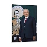Canvas Print Andres-Manuel Lopez Obrador Poster for Wall Decor Wall Art Paintings Canvas Wall Decor Home Decor Living Room Decor Aesthetic 12x18inch(30x45cm) Frame-Style