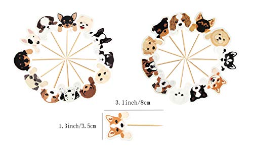 Set Of 24 Puppy Cupcake Toppers Dog Adoption Pet Birthday Party Cake Decoration Supplies #TOP1