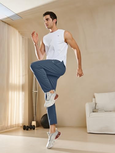 Image of NORTHYARD Men's Joggers Athletic Workout Track Pants Running Gym Training Sweatpants with Zipper Pockets Open Hem