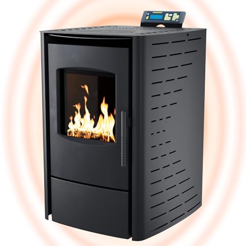 NEMAXX® P6 Pelletofen 6 kW A+ bis 120 m³ – Auto-Reinigungszyklus, ECO-Modus, Wochenprogramm...