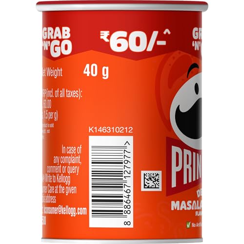 Image of Pringles Desi Masala Tadka | Potato Chips | Desi Masala Flavoured Potato Chips | Crispy Snack | Crunchy Snack for Movies, Games & More | On-the-Go Can | 40g
