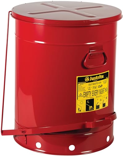 Justrite 21 Gallon Galvanized Steel Oily Waste Can