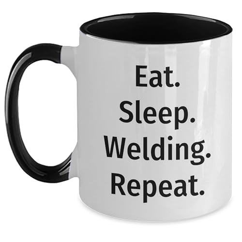 Welding Gift Idea Eat Sleep Welding Repeat Two Tone Coffee Mug Funny Birthday Male