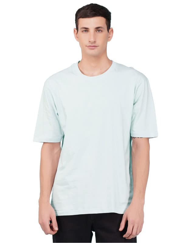 Image of Nusyl Men Solid Oversized t-Shirt - NUMCOTSH0001