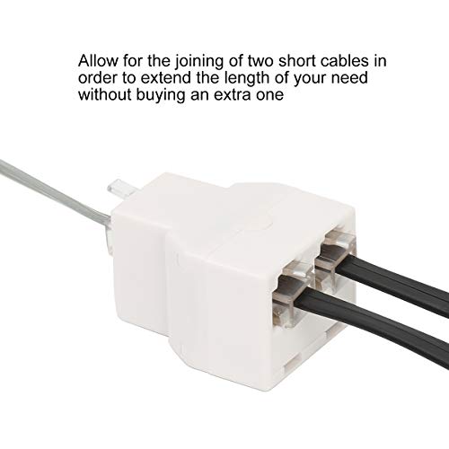 Image of Uvital RJ11 6P4C 1 Female to 2 Female Telephone Line Splitters, Telephone Landline Cable Connector and Separator(White,4 Pack)