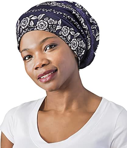 FocusCare Satin Lined Sleep Slouchy Cap Curly Girl Slap Headwear Gifts for Frizzy Hair Women