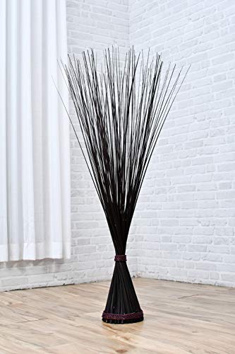 Image of Leewadee Freestanding Decorative Grass Stems - Naturally Dried and Colored Branches, Dry Grass Bundle for Home and Bar Decoration, 47 inches, Black Brown