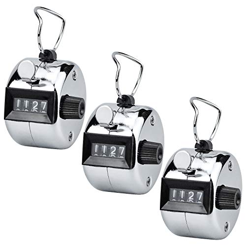 Kupink 3 PCS Contador Manual de 4 Dígitos Cuenta Personas Contador de Vueltas para Personas...