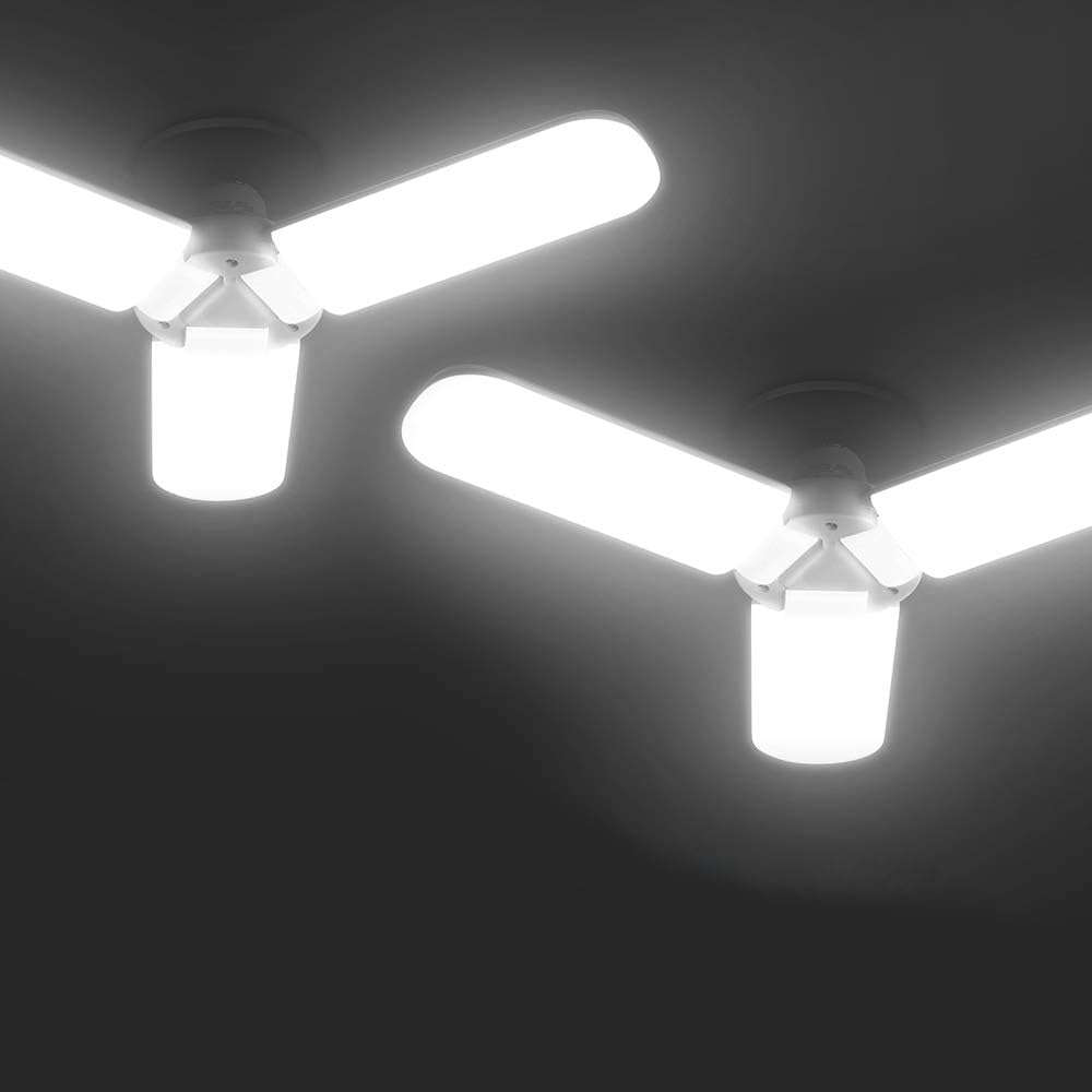 [Upgraded] DooVii 2-Pack LED Garage Light,400 Watt Equivalent 6500K,Cool Daylight White LED Area Light,E26/E27 Medium Base,for Outdoor Factory Warehouse Barn Backyard and More,Super Bright