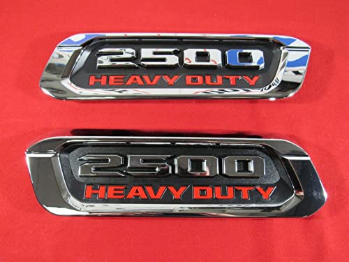 Image of 2pack OEM 2500 Heavy Duty Emblems Left Right Side Badges Hood 3D ABS Compatible with fits 2500 68362209AA 68362210AA (Chrome)