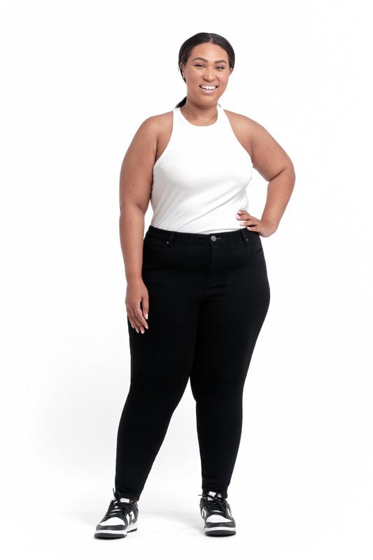 1822 Denim Eco-Friendly High-Rise Skinny Jeans Plus Size 28” in Sustainable Black