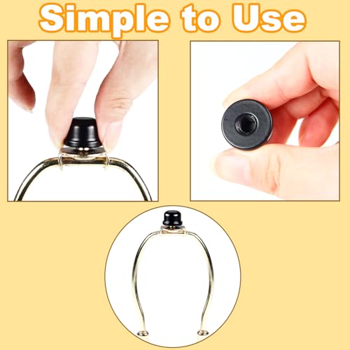 Image of Black Lamp Finials Lampshade Finial Caps Tapped of Tops for Lamp Shade Harp Lamp Finial Knob Lamp Parts and Lighting Accessories Finial 8 Pack