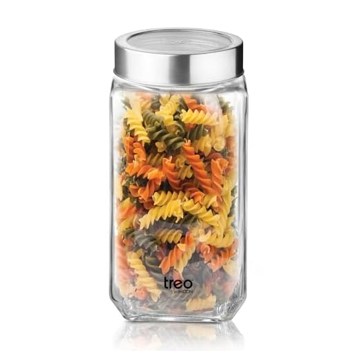 Treo By Milton Cube Storage Glass Jar, 1000 ml, 1 Pc
