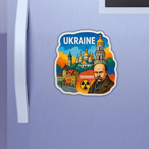 Image of Zesta Wooden Fridge Magnets Set | Refrigerator Decor Magnets for Kitchen | India Souvenir Fridge Magnet Collection | Wooden Magnet for Fridge Door Decoration (Ukraine)