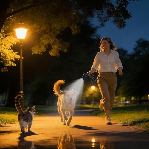 Laisse rétractable pour chien de 5m automatique avec lampe intégrée - 3
