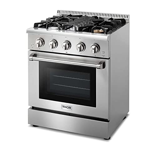 Thor Kitchen 30 In. Freestanding Gas Range With 4 Sealed Burners,4.2 Cu. Ft. Oven, Convection Fan, Cast Iron Grates, In Stainless Steel #TOP26