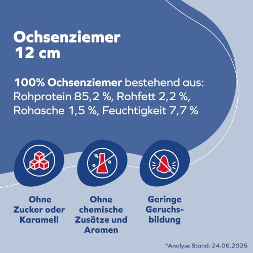 Tiernahrung Schwenner Ochsenziemer Hunde, 5 Stck, 12cm, getrocknet