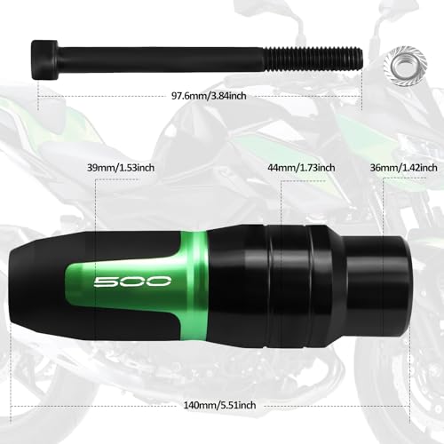 XIDAODIT Motorcycle Frame Slider Engine Crash Protector Anti-Drop Slide Protection for Kawasaki Z500 Ninja 500 Ninja500 SE ABS 2024-2025 Eliminator 400 450 500 2023-2024(One Piece) - Thumbnail 5