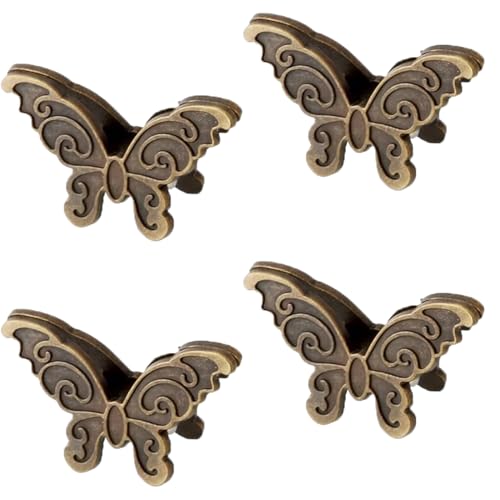DUOYUZHIYU 4Pcs Butterfly Metal Paper Clip Book Clips Binder Clips Vintage Bullet Junk Journal Clips Notebook Accessories Decorative Clips for Office Home DIY Use School Stationery Bronze
