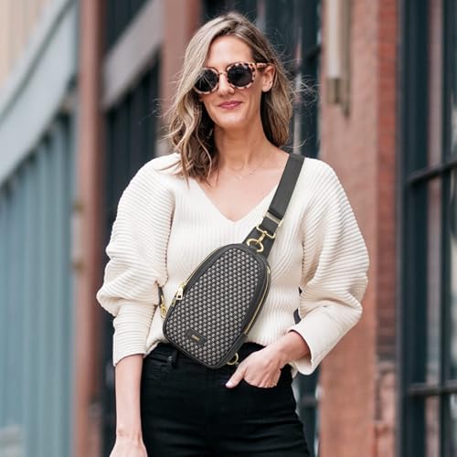 Image of Kattee Sling Crossbody Bag for Women, Leather Fanny Pack Crossbody Sling Bags, RFID Purse Chest Bag Small Daypack for Women