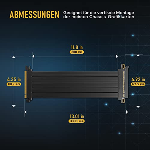 Riser PCIe 4.0 x16 EZDIY-FAB de 30cm y conector recto para GPU PCI Express 4.0 3