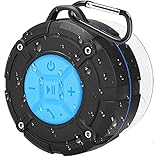 Enceinte Douche Bluetooth, PEYOU Enceinte Bluetooth 5.0 Portables Étanche IPX7 Haut-Parleur sans Fil avec Ventouse Puissante et Crochet Bain, Mic Intégré, pour Salle de Bain et Extérieur