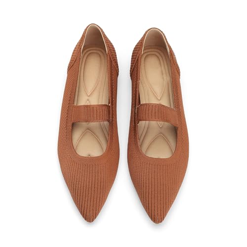 Image of Flats for Women Pointed Toe Knit Foldable Ballet Flat Shoes