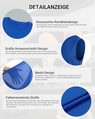 MEETYOO 3/5 Pack Tank Top Herren Sport, Muskelshirts Herren & Unterhemd Herren - Leicht, Feuchtigkeitsableitend, Schnelltrocknend, Ideal für Das Gym Oder Den Alltag 5
