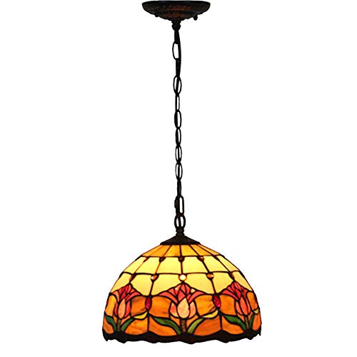 Suspension tulipe vintage 12 pouces plafonnier en verre teinté CFWSHJ pour éclairage de salon