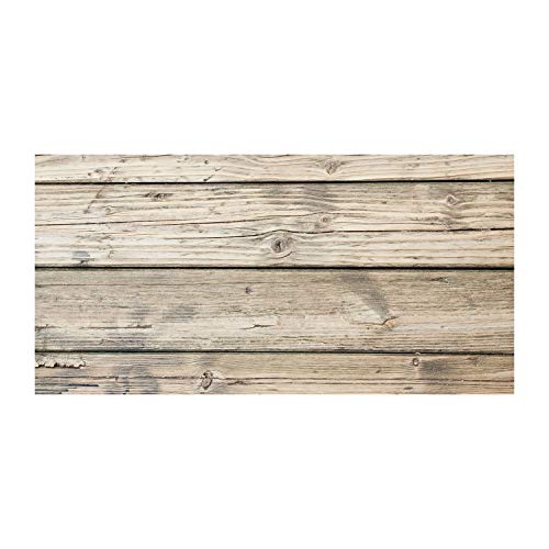 Crédence de cuisine Tulup 140x70cm fond de hotte en verre trempé beige aspect bois