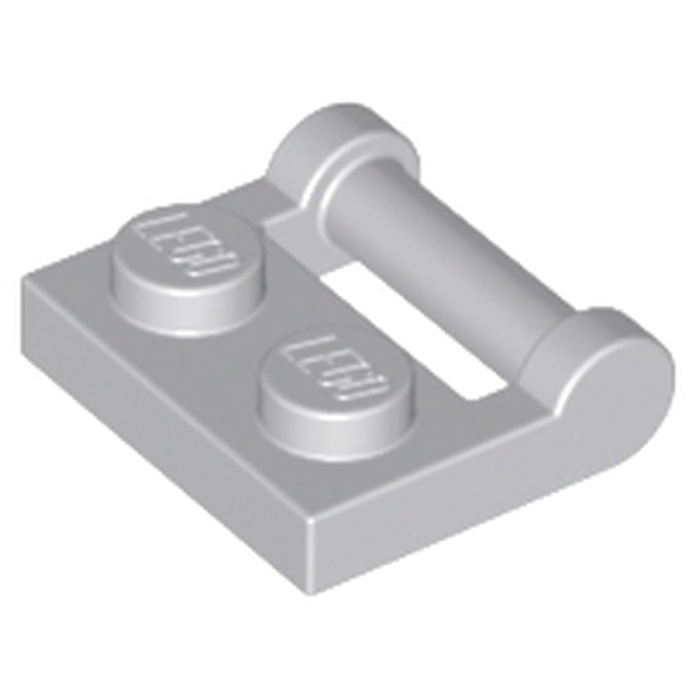 LEGO Plate, Modified 1 x 2 with Bar Handle on Side - Closed Ends, Part 48336, Multiple Colours Available (Light Bluish Gray, 10, count)