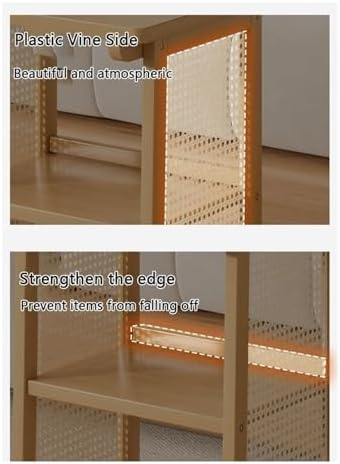 360° Rotating Rolling Cart Storage Shelf - Multi-Layer Mobile Coffee Table Side Table for Sofas - Creative Brown Design for Living Room Organization